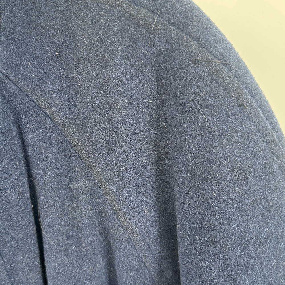 Vintage Burberry’s Dark Blue Wool Overcoat Men’s sz Large - Picture 12 of 14